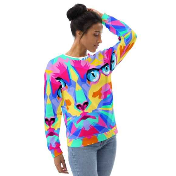 MUDPUPs Rainbow Cat Sweater Cute and Cozy Kitten Sweater - Picture 2 of 8